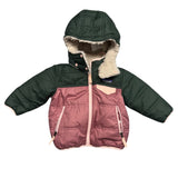 Patagonia | Pink and Green Fur lined Reversible Jacket | 6-12m
