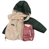 Patagonia | Pink and Green Fur lined Reversible Jacket | 6-12m