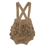 Gil & Niya | Brown Knit Ruffle Butt Romper | 6m
